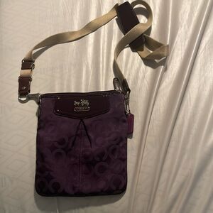 Coach Crossbody purple Canvas bag